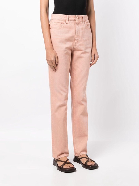 mid-rise straight-leg jeans