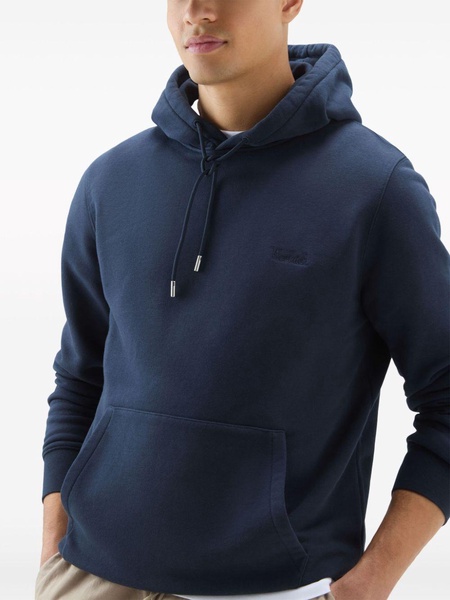 logo-embroidered cotton hoodie