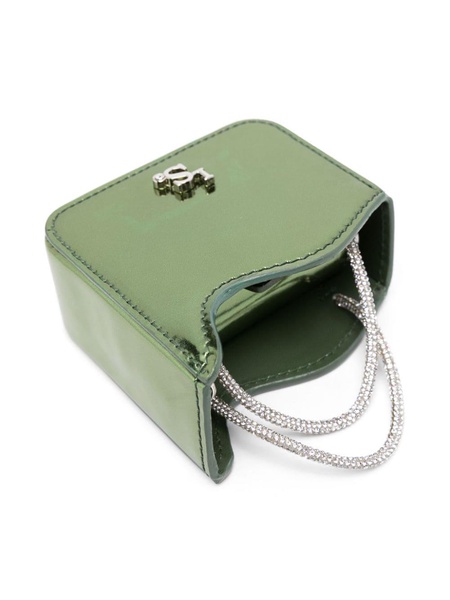 Ivy crystal-handles faux-leather mini bag