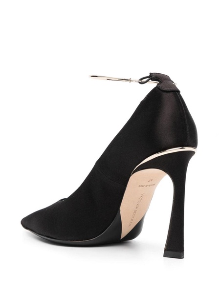 100mm pointed-toe satin pumps