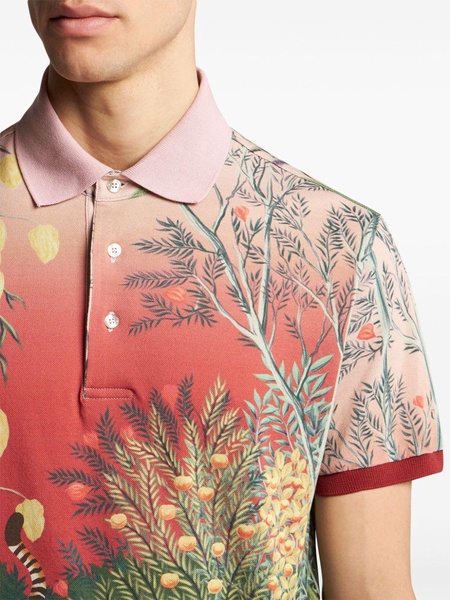 graphic-print ombré polo shirt