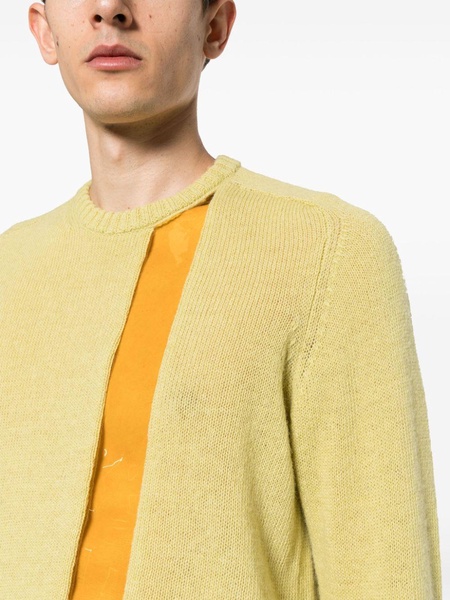 transparent-trim wool jumper