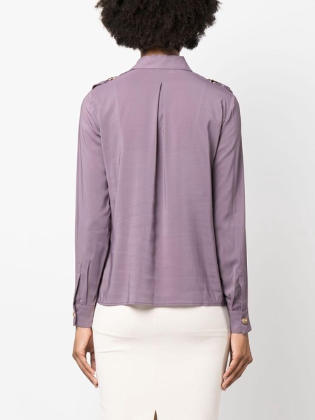 spread-collar flap-pocket shirt