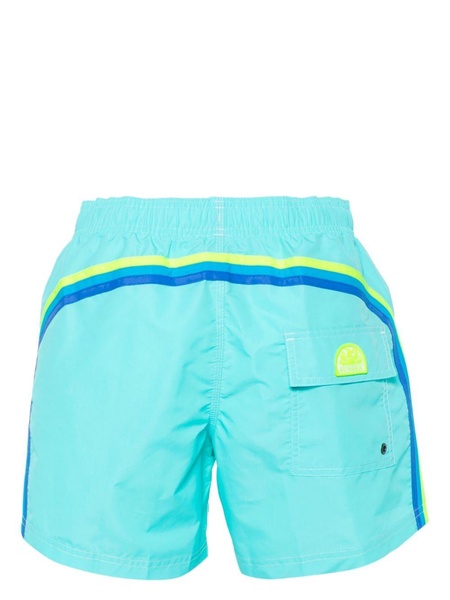 rainbow-patch swim shorts