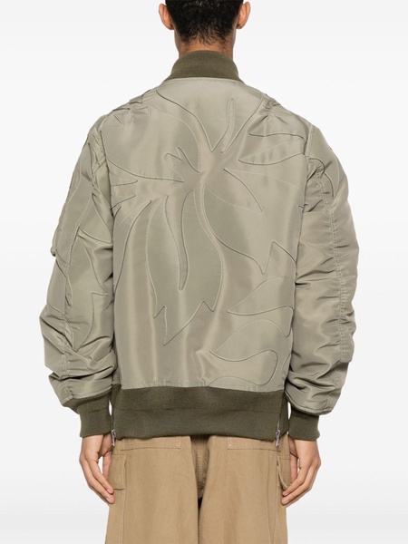 embroidered-patch bomber jacket