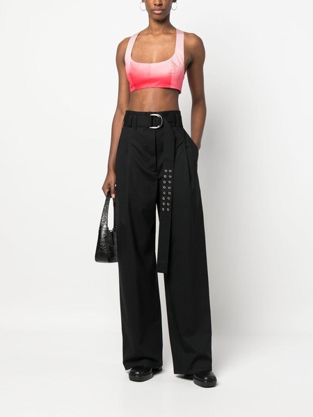 belted wide leg trousers