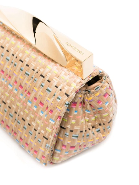 mini Twist raffia clutch bag