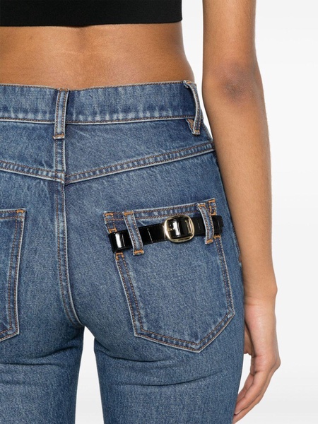 buckle-detail cropped jeans 