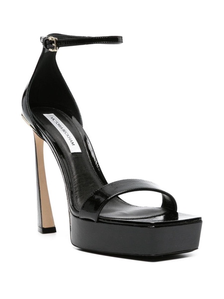 square-toe 130mm platform sandals