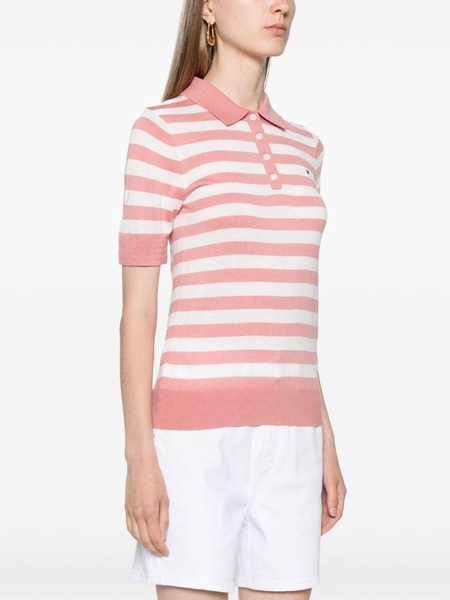 striped knitted polo shirt