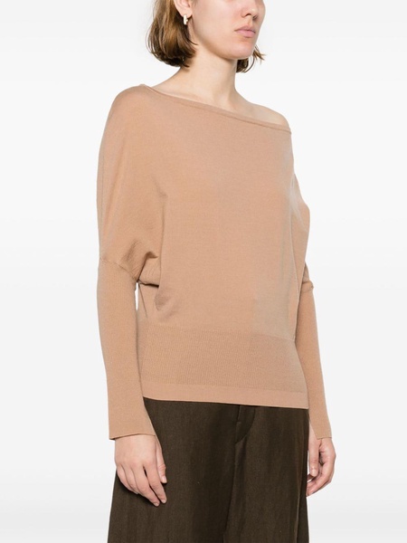 off-shoulder wool-blend jumper