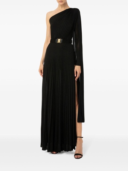 single long sleeve gathered maxi dress