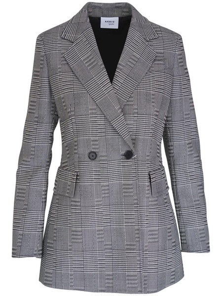 houndstooth-print virgin-wool blazer