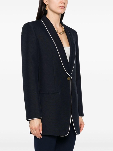 piped-trim single-breasted blazer