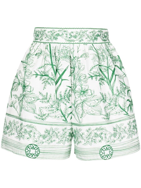 floral-print high-waist shorts