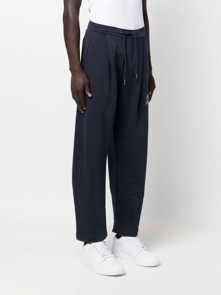 logo-embroidered straight trousers