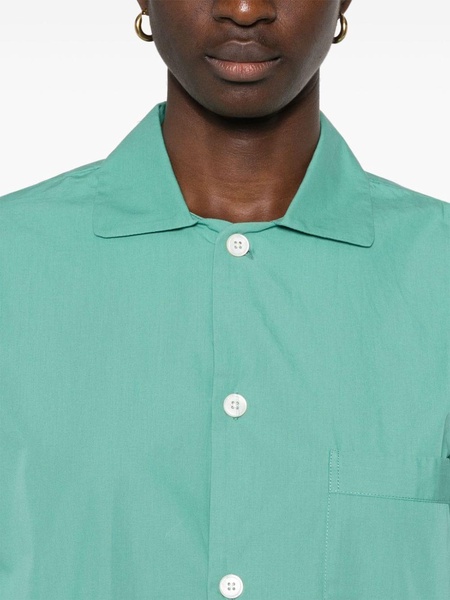 spread-collar cotton shirt