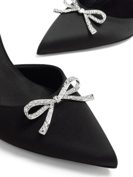 105mm bow-embellished satin pumps