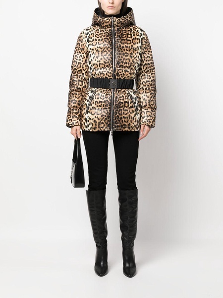 leopard-print padded jacket