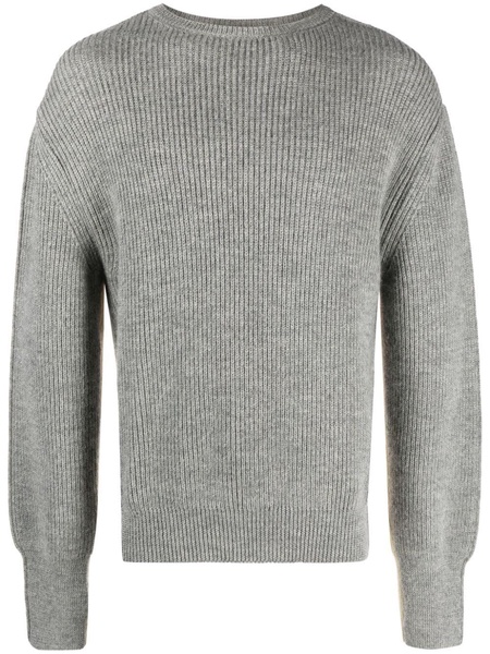 two-tone ribbed-knit jumper