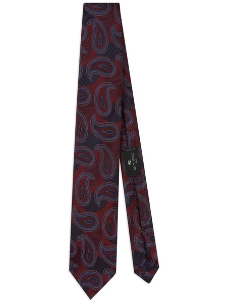 paisley-jacquard silk tie