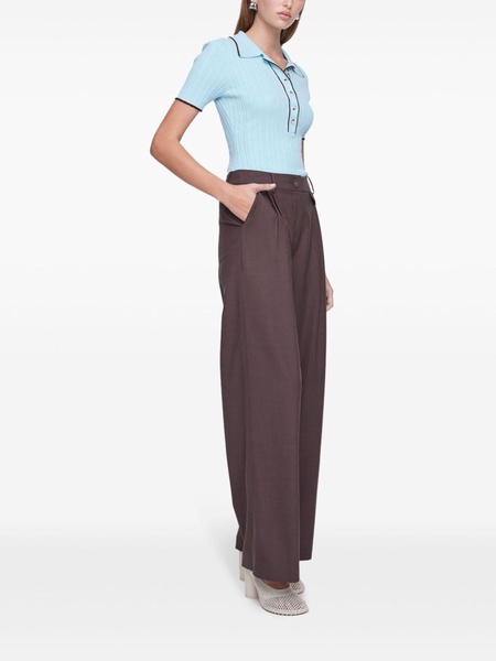 pleat detailing straight-legged trousers