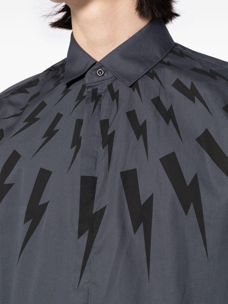 Thunderbolt-print cotton shirt