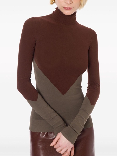 colour-block roll-neck top 