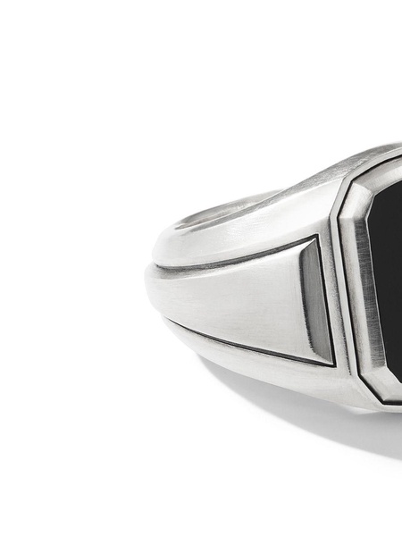 sterling silver Deco onyx signet ring