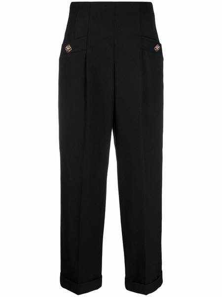 high-waisted cropped trousers