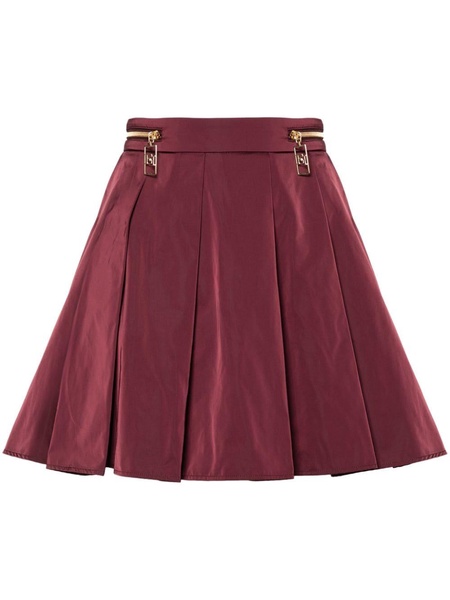 pleated zip-details mini skirt