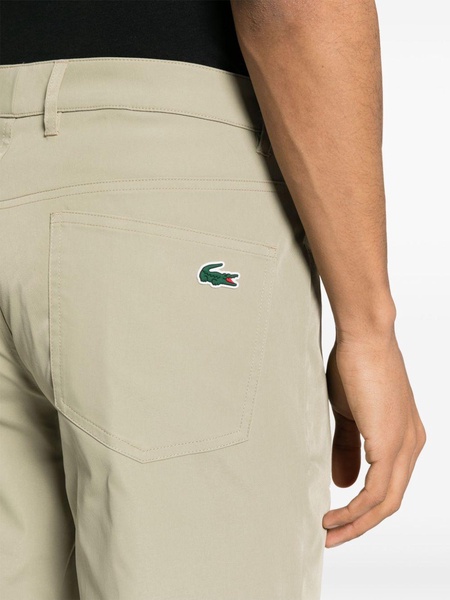 logo-patch twill trousers