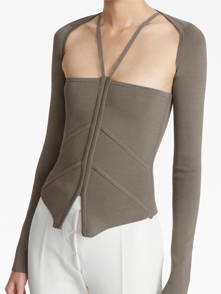 square-neck corset-style top