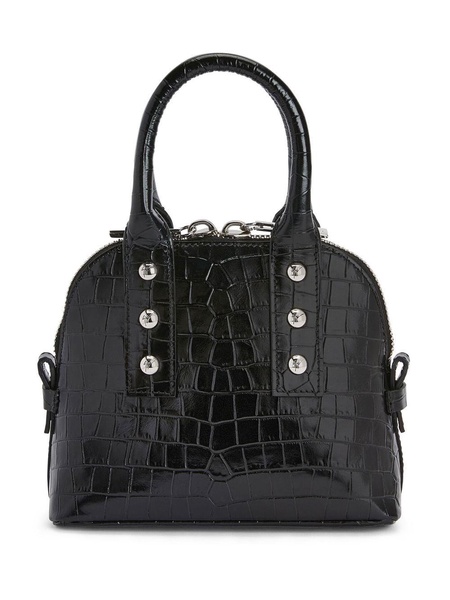 crocodile-print leather tote bag