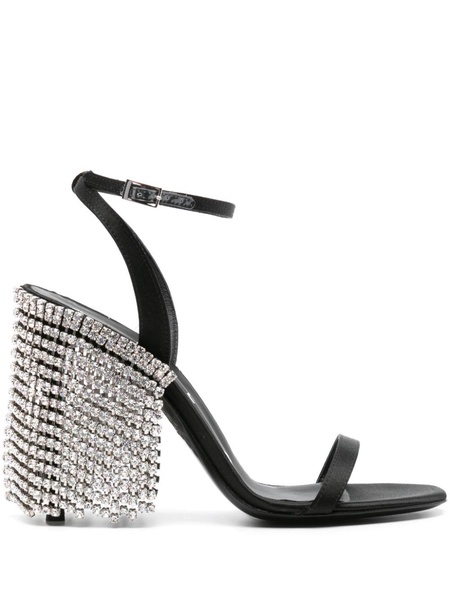 rhinestone-chainmail satin sandals