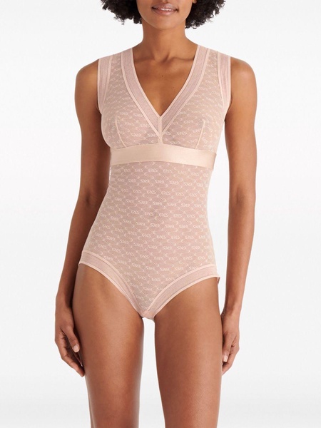 Aérobic semi-sheer bodysuit