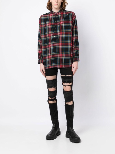 tartan-check cotton shirt