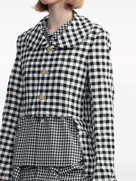 cut-out gingham check jacket