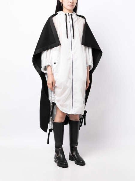 slouch-hood cape-design coat 