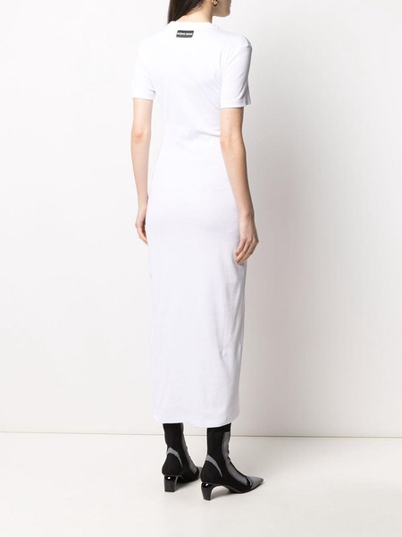 White Crescent Moon Ribbed Dress