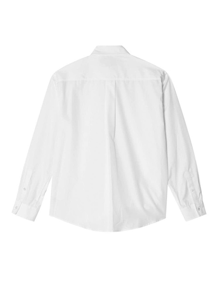 asymmetric-panel cotton shirt