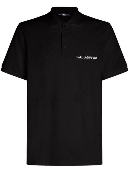 logo-print organic-cotton polo shirt