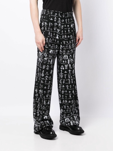 all-over graphic print trousers