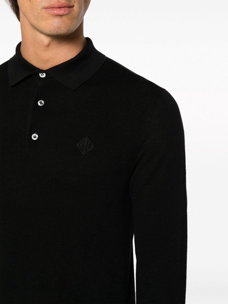 logo-embroidered polo jumper