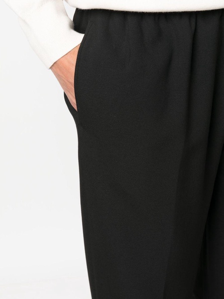 elasticated cotton wide-leg trousers 