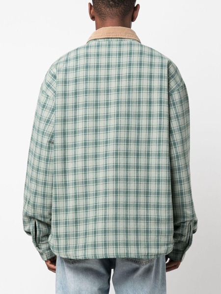 Corduroy-Trimmed Checked Cotton-Flannel Shirt