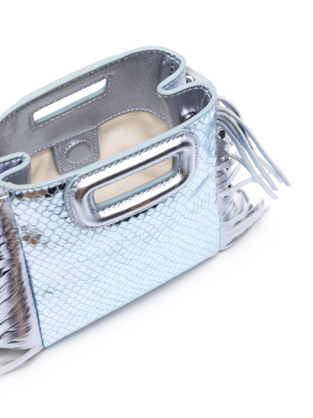 snakeskin-effect leather shoulder bag