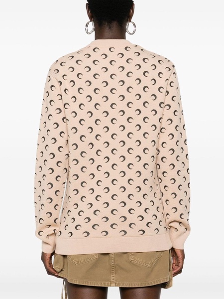 crescent-moon-jacquard sweater