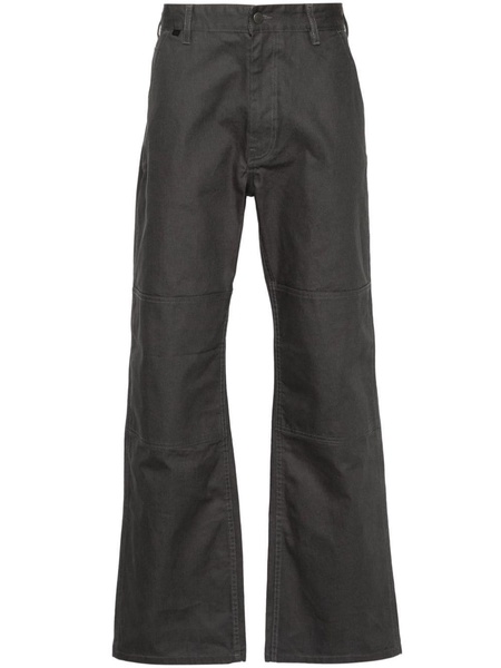 straight-leg canvas trousers