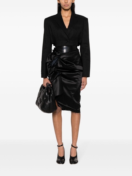 deconstructed satin pencil skirt